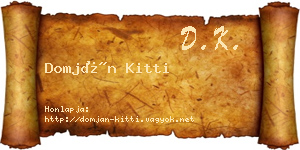 Domján Kitti névjegykártya